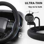 Steering Wheel Cover for Ford F150 2021-2025/ F-150 Lightning 2022-2025/ F250 F350 F450 F550 2023-2025/ Ford Expedition 2022-2024 Steering Wheel Cover Protector Accessories(Perforated Black Leather)