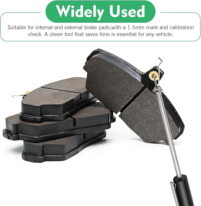 1 PC Car Brake Pad Thickness Gauge with Scale, High Precision Quick-Check Measure Tool, Universal Brake Pad Tester for Intern