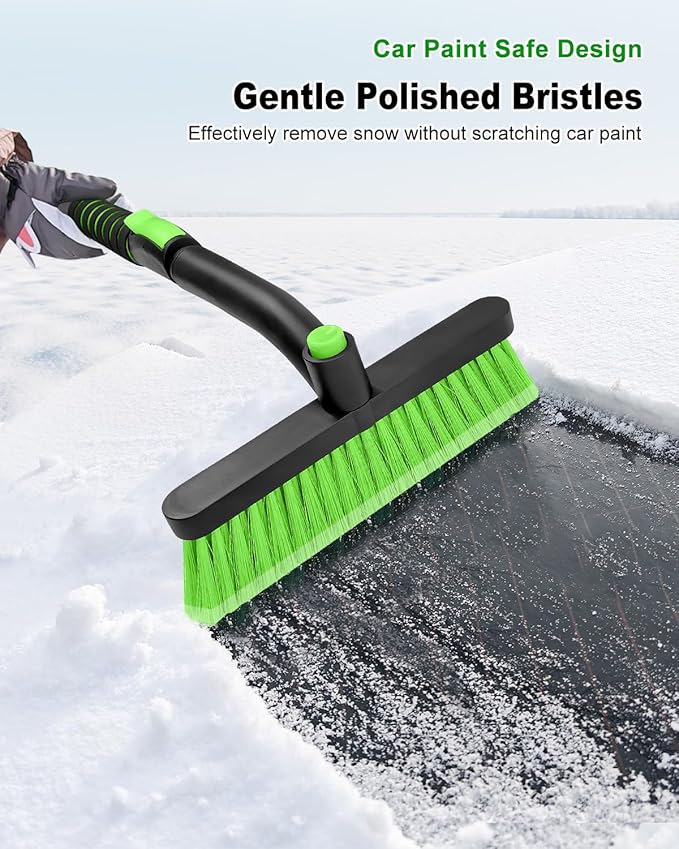 SEAAES Ice Scraper with Snow Brush for Car Windshield, Upgraded Extendable Snow Brush with Foam Grip for Truck SUV Vehicle Windows