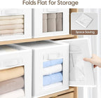 Homsorout Storage Cube 11 Inch - Cube Storage Bins with Window, Closet Storage Baskets with Handle, Fabric Bins for Closet, S
