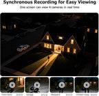 Solar Security Cameras Wireless Outdoor, 4 Cam-Kit, 4MP Home Security System with Color Night Vision, 2.4G & 5G WiFi, 360° Pa