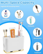 Toothbrush and Toothpaste Holders for Bathrooms Countertop - Detachable 5 Slots Kids Electric Toothbrush Holders Set Wall Mou