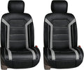 FH Group Front Set Faux Leather Car Seat Covers Cushions for Low Back Seat, Universal Fit, Airbag Compatible Seat Cover for S