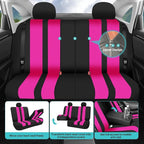 FH Group Car Seat Cover Full Set Striking Striped Car Seat Covers with Front Seat Covers and Rear Split Bench, Universal Fit 