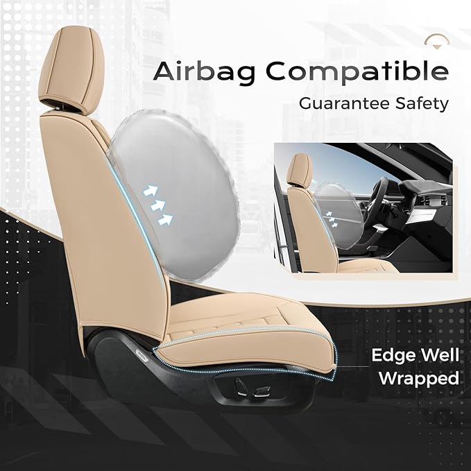 Coverado Car Seat Covers, Front Covers for Cars, Car Seat Cover Front Seats, Automotive Seat Cover, Waterproof, Leather Car S