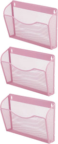 EASEPRES 3 Single Pocket Mesh Hanging File Organizer, Vertical Wall Mounted Magazine File Holder, Mount Basket Mail Paper Doc