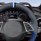 MEWANT Hand Sewn 4D Style Steering Wheel Cover Wrap for Chevrolet Camaro 2017-2022 Steering Wheel Accessories for Chevrolet Camaro 2017-2022