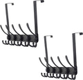 Dseap Over The Door Hook Hanger - Fits 1 3/8" to 1 3/4" Standard Doors | 5 Tri Hooks Heavy Duty Towel/Coat Rack | Door Organi
