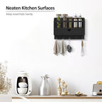 Nekon Key and Mail Holder for Wall, Key Organizer with 5 Hooks & Storage Drawer, 11" W x 7.9" H x 3.1" D Wooden Key Rack for 