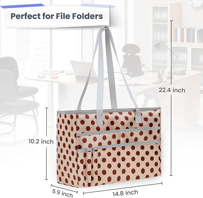 File Organizer Box, Portable Tote Bag Hanging Filing Box Desktop File Folder Document Storage Organizer with Pockets and Hand