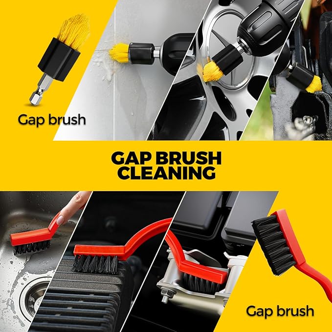 Holikme 22Pack Drill Brush Attachments Set, Scrub Pads & Sponge, Buffing Pads, Power Scrubber Brush, Car Polishing Pad Kit,Wa