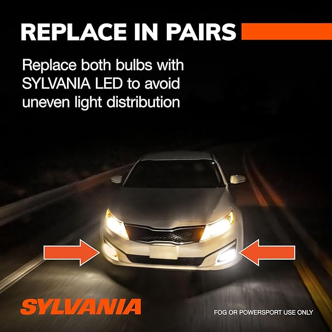 SYLVANIA - H3 SilverStar Fog Light Bulb - High Performance Halogen Headlight Bulb, Brighter Downroad with Whiter Light (Conta