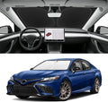 Custom Fit Windshield Sun Shade for Toyota Camry 2018-2024, Blocks UV & Heat, Front Window Sunshade Accessories, Easy Fold & Store Keep Your Car Cooler