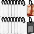 Frienda 16 Pieces Sublimation Luggage Tags Bulk PU Leather Name Label Blank Suitcase Heat Transfer Bag Card Business ID Card 