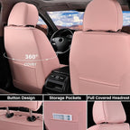 Coverado Car Seat Covers Full Set, Nappa Leather Seat Covers for Cars, Waterproof Car Seat Covers Front Seats and Back, Autom