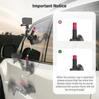 NEEWER Triple Suction Cup Car Mount Kit, Two 24" Aluminum Alloy Extension Poles, NATO Rail, Action Camera Adapter Compatible with GoPro DJI Insta 360, Max Load 2.2 lb, CA166