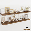 Fun Memories 12 Inch Deep Floating Shelves, 67 Inch Long Extra Large Floating Shelves Set of 2, Wood Wall Shelves for Living 