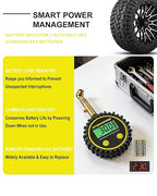 Digital Tire Pressure Gauge for Low Pressure Tires - 0-30 PSI ±0.5% Accuracy, Backlit LCD with 4 Units & Battery Indicator, 360° Swivel Head for Schrader Valve, Fit for ATVs, UTVs, Golf Carts