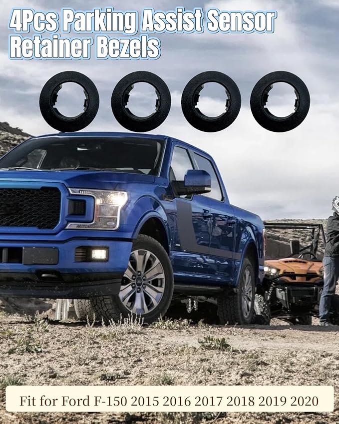Rear Inner and Outer Parking Assist Sensor Retainer Bezels Fit for Ford F-150 F150 2015 2016 2017 2018 2019 2020, 4Pcs