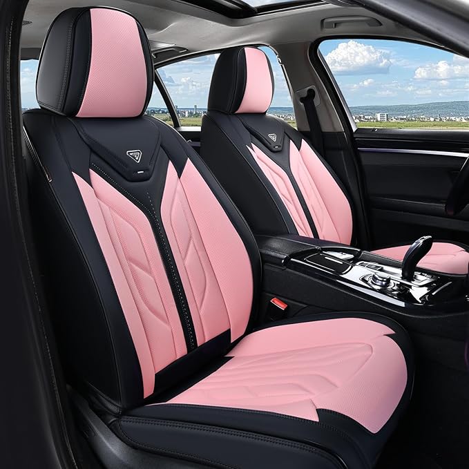 Coverado Car Seat Covers Full Set, Car Seat Protectors Leather Seat Covers for Cars, Automotive Seat Covers Car Accessories U