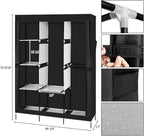 71" Portable Closet Storage Organizer Wardrobe Clothes Rack,Covered Garment Rack,Steel Tube Clothes Storage Organizer,Freesta