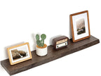 Floating Shelves for Wall Decor, Rustic Solid Elm Wood Live Edge Floating Shelves Wall Mounted, Wall Shelves with Invisible B