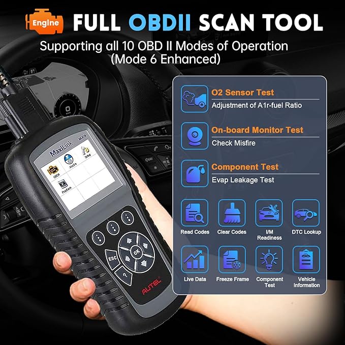 Autel Maxilink ML619 OBD2 Scanner, New Autel Scanner Upgraded Version of AL519/AL619, Code Reader with ABS SRS Diagnoses for