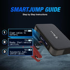 Type S Dynamic Light DL20 1000A Car Battery Jump Starter 12V 6L Gas 3L Diesel LCD Display, Car Jumper Starter Portable Charger, Jump Box, Power Bank, Emergency Hazard Lights, UL Listed - Black