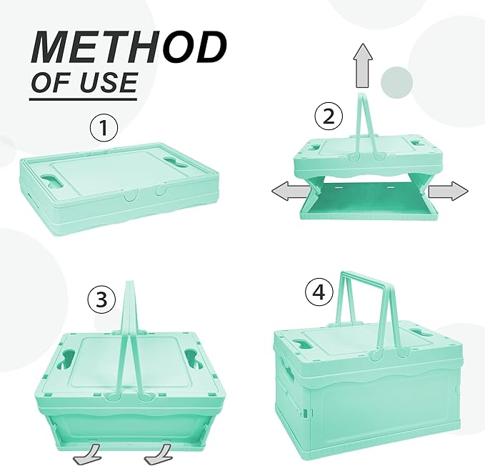 Tixill Small Collapsible Storage Crates, Foldable Plastic Baskets with Lids and Handles for Organizing, Mini Stackable Bins f