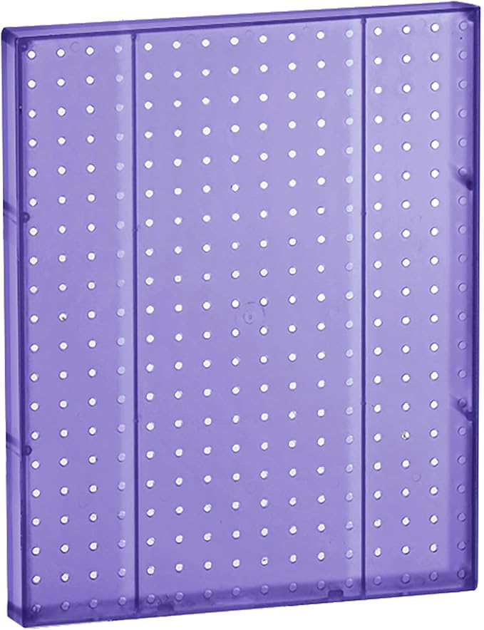Azar Displays 771620-PUR Plastic Pegboard for Wall Organization - Garage Tool Organizer Wall Mount (Pack of 2) - 1-Sided Dura