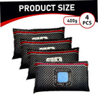 4 Pack Dehumidifier Bags, 400g Reusable Humidity Absorber Portable Anti Fog Car Dehumidifier for Vehicle, New Home,