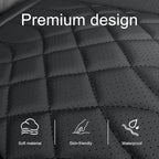 2-Pack Leather Front Car Seat Covers - Bottom Car Seat Covers Fully Wrapped, Non-Slip and Waterproof, Fits Most Vehicles Blac