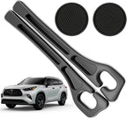Car Seat Gap Filler Organizer Compatible with Toyota Highlander Accessories Seat Gap Plug Blocker with Storage Slot Non-Slip Car Cup Holder Coaster Black