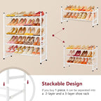 Tajsoon Expandable Shoe Rack for Closet 5 Tier, 29“-41“Adjustable & Stackable Shoe Shelf Storage, Metal Shoe Rack Organizer f