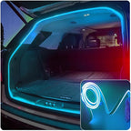 SUV Trunk Led Light Strip,Soft Rubber Ambient Lighting Bar Interior Decoration Bright Low Power Waterproof Concealed Installation Scalable 177 inch 12V 8W Ice Blue