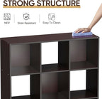 SUPER DEAL 9 Cube Storage Organizer, 3 Tier Bookshelf Open Shelf Display Rack with 5 Removable Back Panels Wood Bookshelf Sys