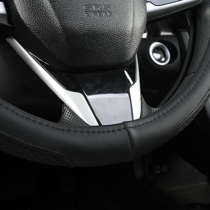 West Llama Customized Auto Car Steering Wheel Cover for Ford Escape,Explorer,Fusion,Focus,Bronco,Transit,Edge (Black- Standar