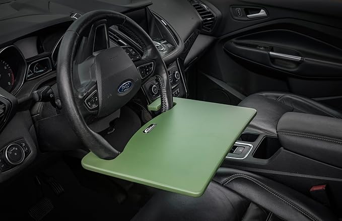 AutoExec Wheelmate Extreme Car Steering Wheel Tray Vehicle Desk, Army with Phone Vent Clip