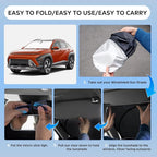 Sun Shade Sunshade for Hyundai Kona 2018-2024 2025 Windshield Cover, 4-Layers Sun Shield 250T Silver Sun Visor Foldable Front Window Shades Blocks UV Rays Car Accessories