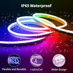 iNextStation 32.8FT RGB Neon LED Strip Lights, 24V Waterproof Silicone Rope Light, Music Sync, Color Changing, App & Remote Control, for Bedroom, Outdoor, Wall, Ceiling Decor