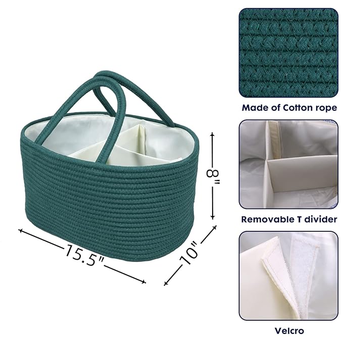 XUANGUO Large Baby Diaper Caddy Organizer for Girl Boy Rope Nursery Storage Bin Basket Portable Holder Tote Bag for Changing 