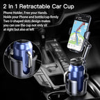Car Cup Holder Phone Mount, 2 in 1 Cup Holder Cell Phone Holder with Expander Adjustable Base for Car,360°Rotation Phone Moun