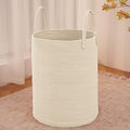 JMvicyroam Large Woven Laundry Basket Hamper,100L Cotton Rope Storage Bin for Blankets,Toys and Clothes,Decorative Tall Nurse