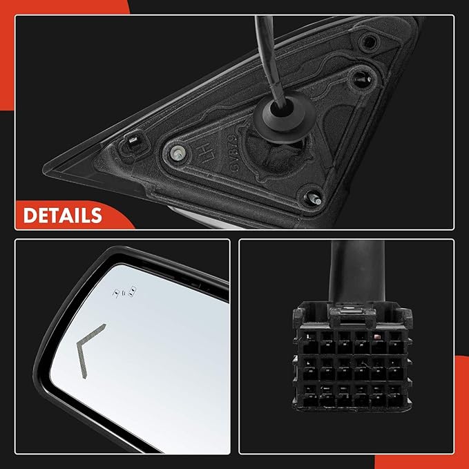 A-Premium Driver Side Power Door Mirror - Compatible with 2015-2020 Chevrolet Tahoe Suburban GMC Yukon XL - Heated Power Folding Black Outside Rear View Mirror w/Turn Signal and Blind Spot Detection