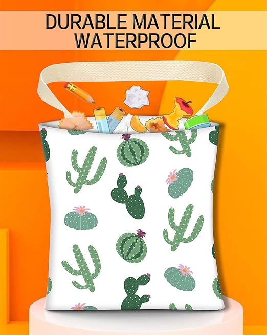 Car Trash Can, Durable Hanging Car Trash Garbage Bag, Cute Automotive Garbage Cans Organizer, Cute Green Cactus