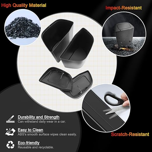 for Toyota RAV4 Trash Can for 2019-2025 Toyota RAV4 Small Car Trash Bin for Side Door RAV4 Front Door Trash Garbage Bin w/Lid for Toyota RAV4 Accessories (RAV4 Left & Right Side)