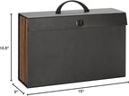 Smead A-Z and Subject Expanding File Box, 19 Pockets, Printed Alphabetic (A-Z)/Subject, Latch Closure, Legal Size, Black (708