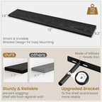 Fun Memories 72 Inch Floating Shelves in Black, 9.3 Inch Deep Floating Shelf for Bathroom Living Room Kitchen, Rusitc Wall Mo