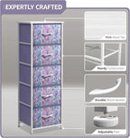 Sorbus Fabric Dresser for Kids Bedroom - Chest of 5 Drawers, Tall Storage Tower, Clothing Organizer, for Closet, for Playroom