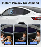 Rear Side Window Sunshade for Tesla Model Y 2020-2024 | Static Cling, Easy Install & Remove, Semi-Transparent Privacy Shade | Not for 2025 2026 Model Y Juniper